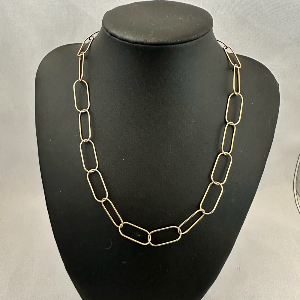 Serafina gold tone paper clip necklace